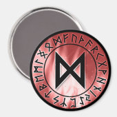 Flammenlaufe, rot [24]. Dagaz Magnet (Vorderseite/Rückseite)