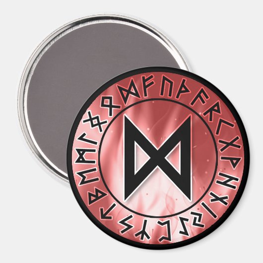 Flammenlaufe, rot [24]. Dagaz Magnet (Vorderseite/Rückseite)