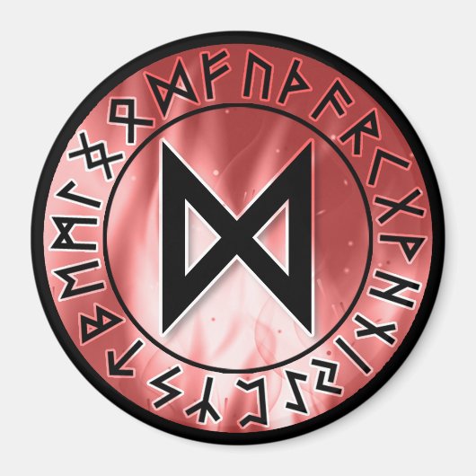 Flammenlaufe, rot [24]. Dagaz Magnet (Vorne)