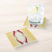 Flammenlilie Glasuntersetzer (Schrägansicht)