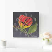 Flammenlilie Quadratische Wanduhr (Zuhause)