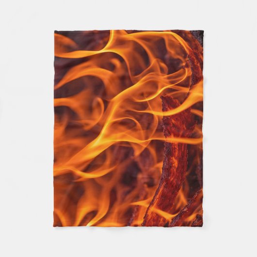 Flammenmakro Fleecedecke (Vorderseite)