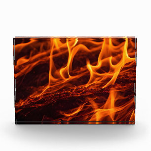 Flammenmakro in Kamin Fotoblock