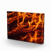 Flammenmakro in Kamin Fotoblock (Rechts)