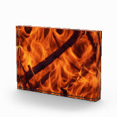 Flammenmakro in Kamin Fotoblock (Rechts)