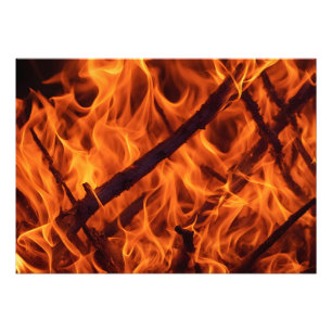 Flammenmakro in Kamin Fotodruck