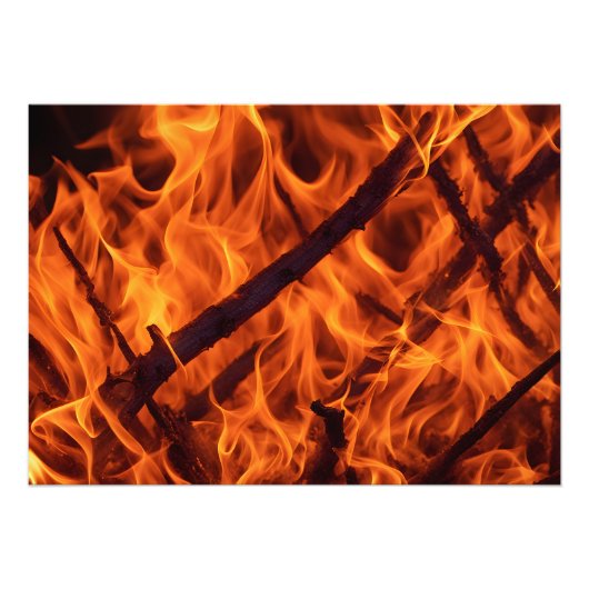 Flammenmakro in Kamin Fotodruck (Vorne)