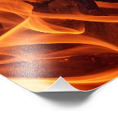 Flammenmakro in Kamin Fotodruck (Ecke)