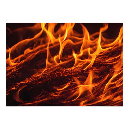 Flammenmakro in Kamin Fotodruck (Vorne)