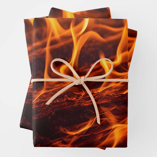 Flammenmakro in Kamin Geschenkpapier Set (Beispiel)