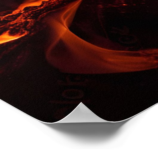 Flammenmakro in Kamin Poster (Ecke)