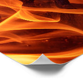 Flammenmakro in Kamin Poster (Ecke)