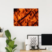 Flammenmakro in Kamin Poster (Heimbüro)