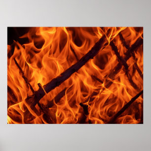 Flammenmakro in Kamin Poster