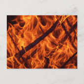 Flammenmakro in Kamin Postkarte (Vorderseite)