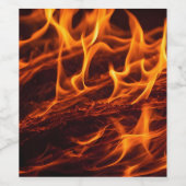 Flammenmakro in Kamin Weinetikett (Einzelnes Label)