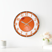 Flammenorange ganze Fruchtschleifen Große Wanduhr (Zuhause)