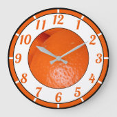 Flammenorange ganze Fruchtschleifen Große Wanduhr (Vorderseite)
