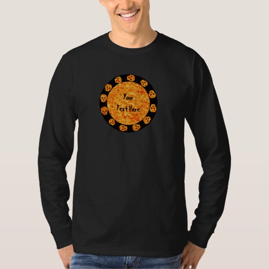 Flammenorange Skull-Shirt T-Shirt (Vorderseite)