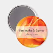 Flammenorange und Rote Rose Magnet (Vorderseite/Rückseite)