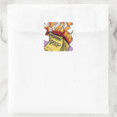 Flammenpoo Quadratischer Aufkleber (Tasche)