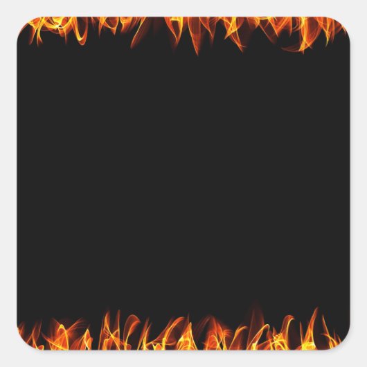 Flammenrahmen Quadratischer Aufkleber (Vorderseite)