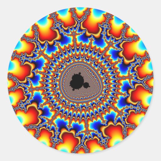 Flammenring Runder Aufkleber (Vorderseite)