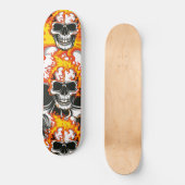 Flammenschädel am Feuer Skateboard (Vorderseite)
