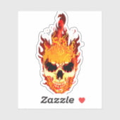 Flammenschädel Aufkleber (Blatt)