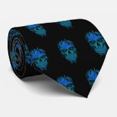Flammenschädel - blau krawatte (Gerollt)