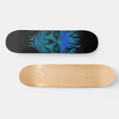 Flammenschädel - blau skateboard (Horizontal)