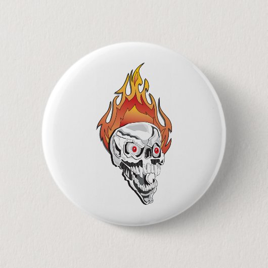 Flammenschädel Button (Vorderseite)
