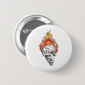 Flammenschädel Button (Vorne & Hinten)