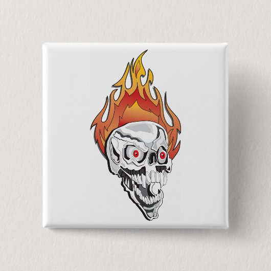 Flammenschädel Button (Vorderseite)