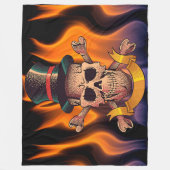 Flammenschädel Fleecedecke (Vorderseite)