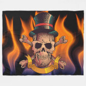 Flammenschädel Fleecedecke (Vorderseite (Horizontal))