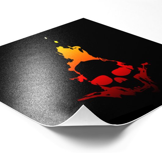 Flammenschädel Fotodruck (Ecke)