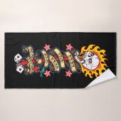 Flammenschädel fühlen die Angst Badehandtuch (Badehandtuch)