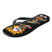 Flammenschädel fühlen die Angst Badesandalen (Schrägansicht)