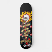Flammenschädel fühlen die Angst Skateboard (Vorderseite)