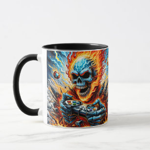 Flammenschädel-Gamer Tasse