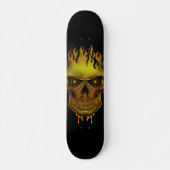 Flammenschädel - Gold Skateboard (Vorne)