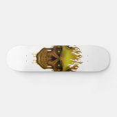 Flammenschädel - Gold Skateboard (Horizontal)