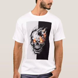 Flammenschädel - gotisches Design T-Shirt