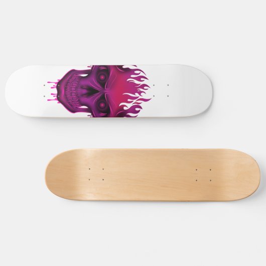 Flammenschädel - Hot Pink Skateboard (Horizontal)