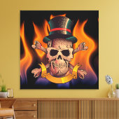 Flammenschädel Leinwanddruck (Insitu (Wohnzimmer))