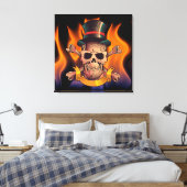 Flammenschädel Leinwanddruck (Insitu (Schlafzimmer))