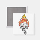 Flammenschädel Magnet (Vorderseite/Rückseite)