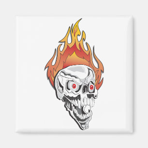 Flammenschädel Magnet