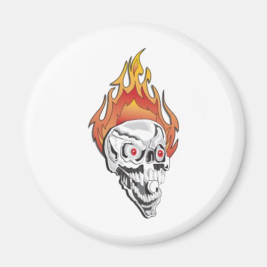 Flammenschädel Magnet (Vorne)